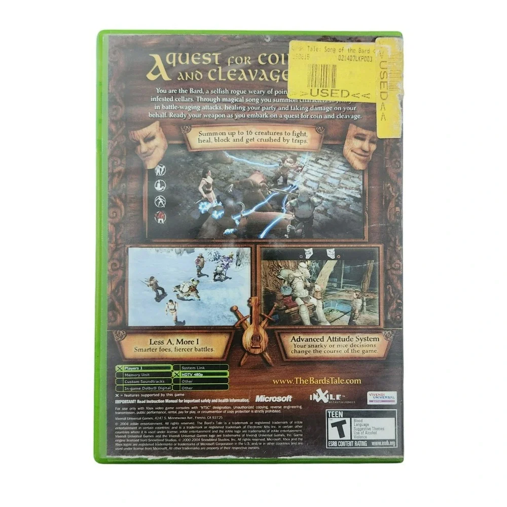 Xbox The‎ Bard's Tale Game